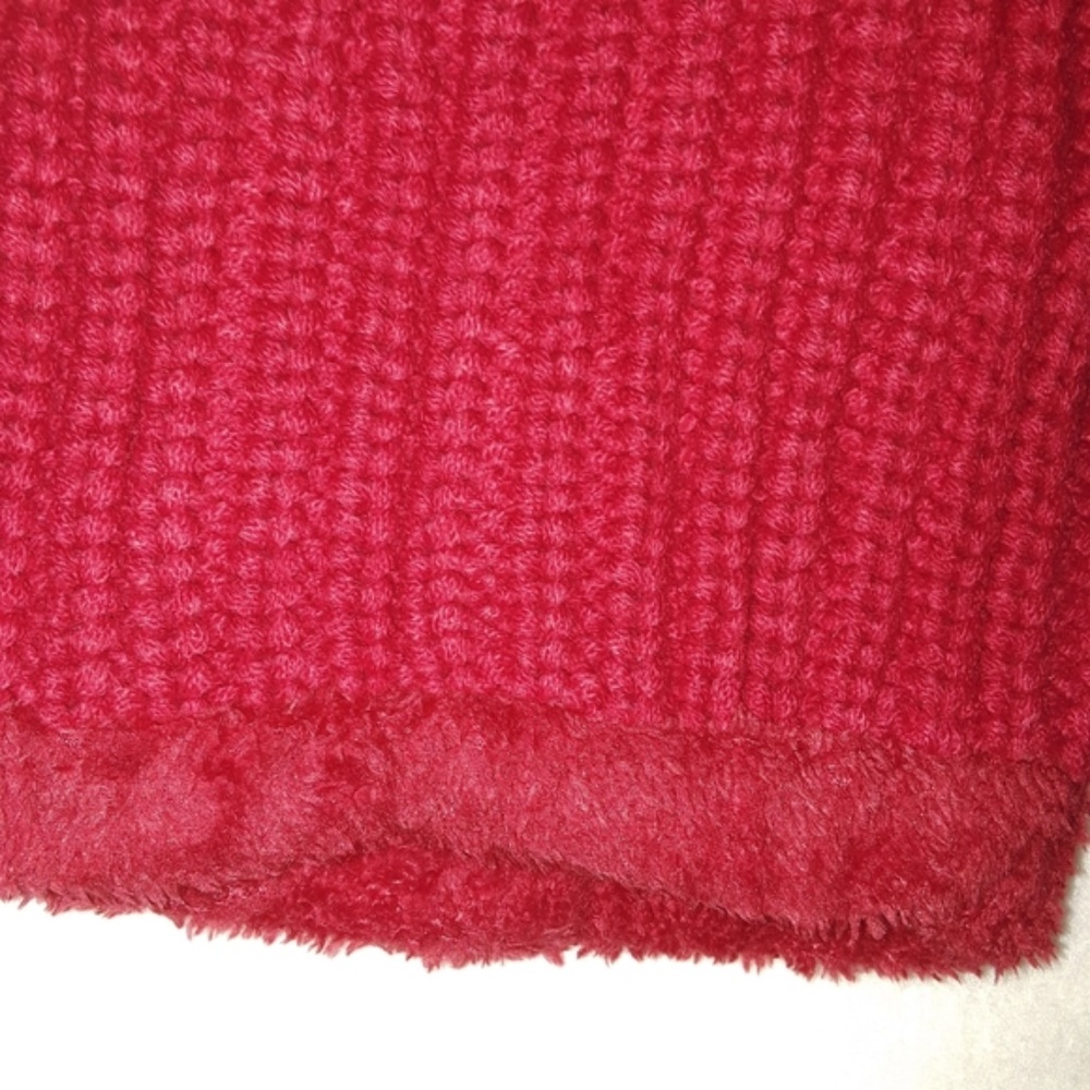 Fleece Lined Red Balaclava Knit Ski Mask Beanie - Picture 7 of 8
